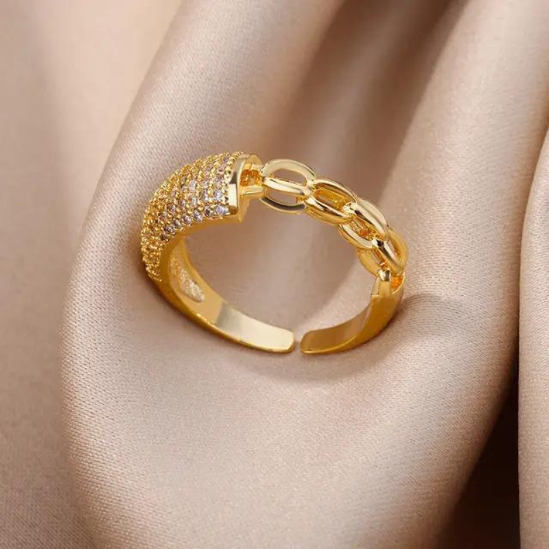 Gold Honey Comb Stainless Steel Rings