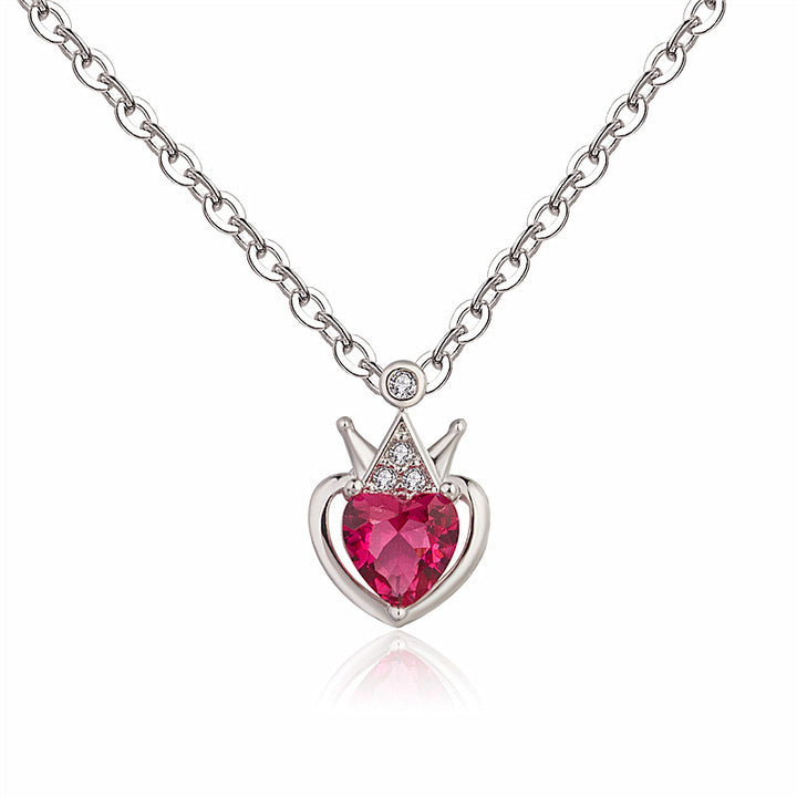 Heart Shaped Diamond Clavicle Chain Necklace