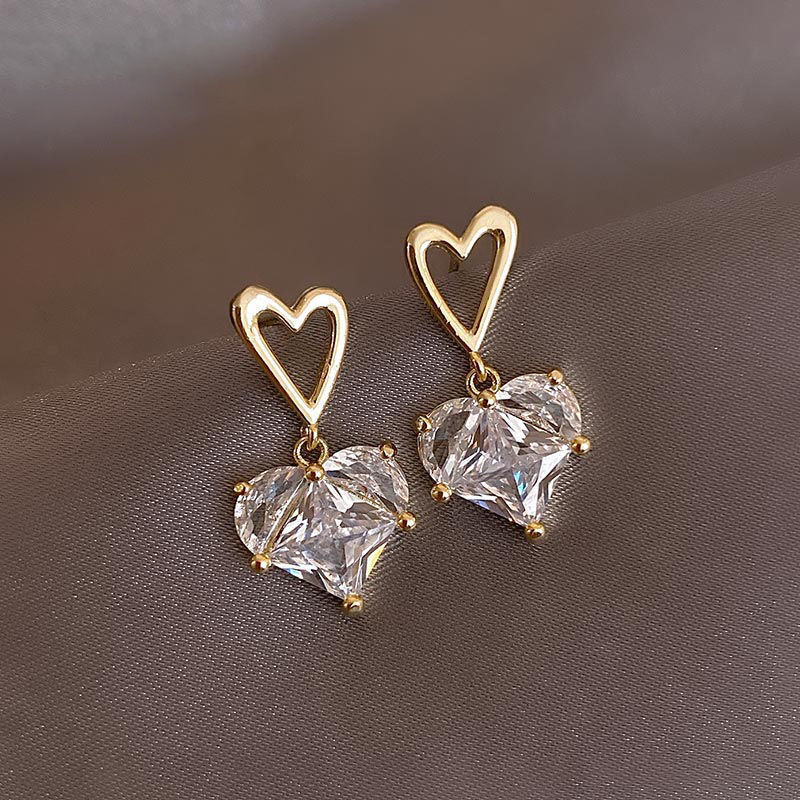 New Love Zircon Silver Earrings