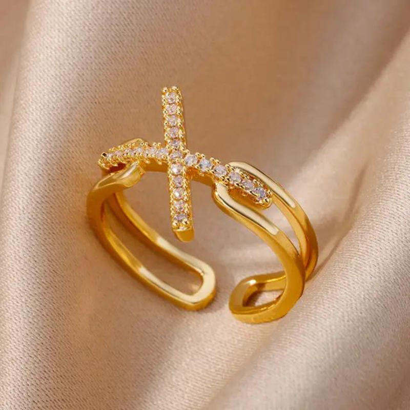 Gold Honey Comb Stainless Steel Rings