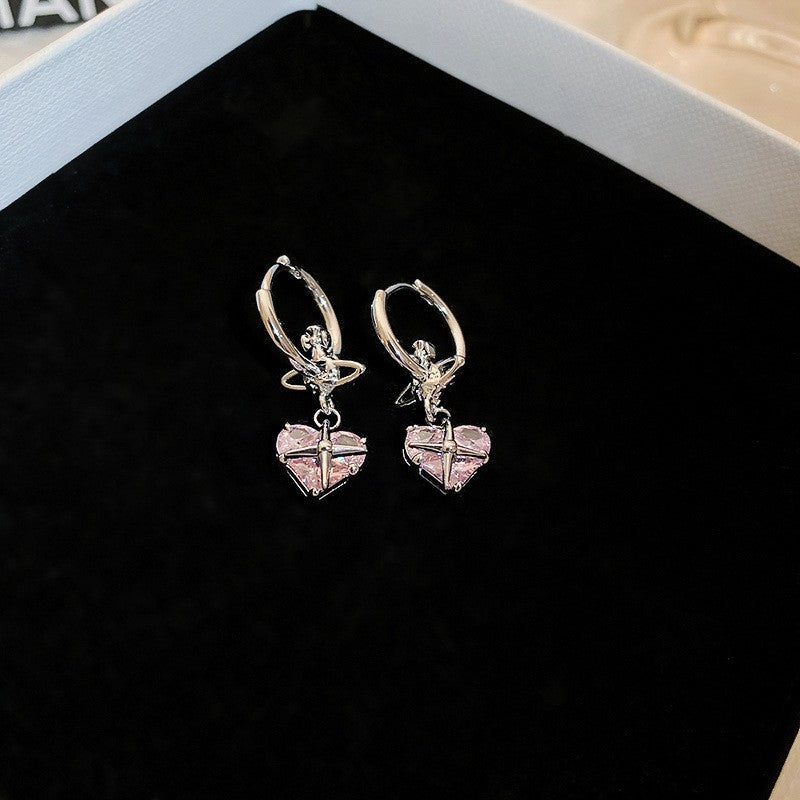 Women's Fashion Heart-shaped Zircon  Earrings