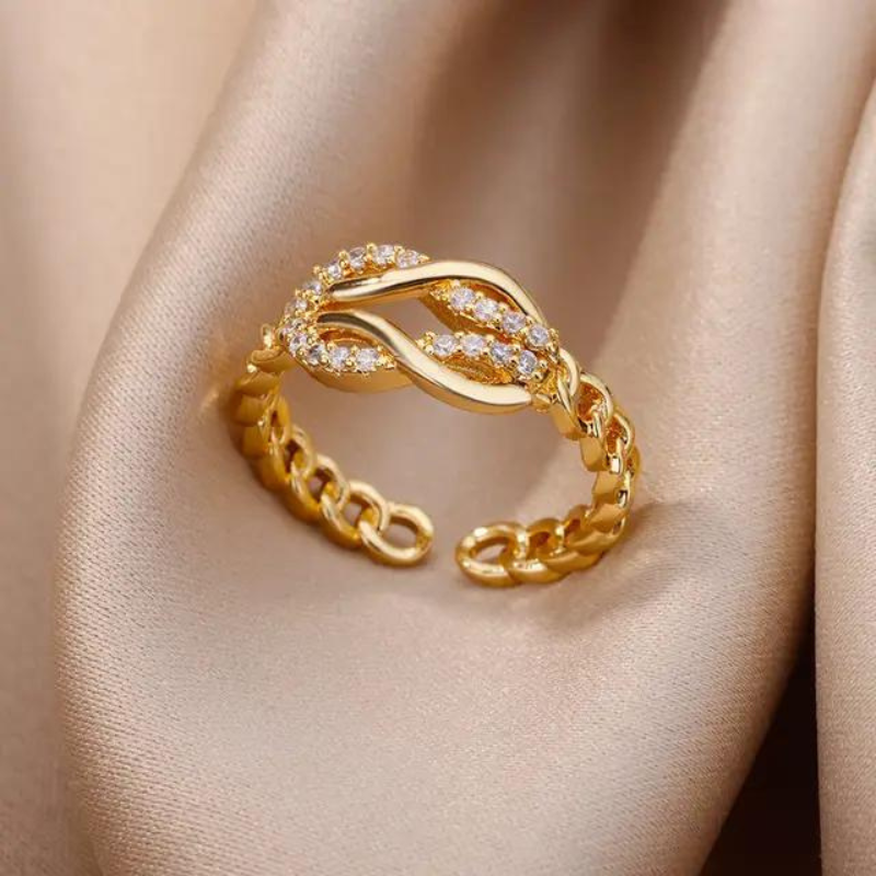 Gold Honey Comb Stainless Steel Rings