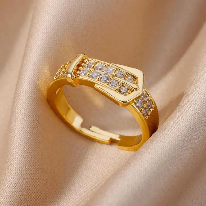 Gold Honey Comb Stainless Steel Rings