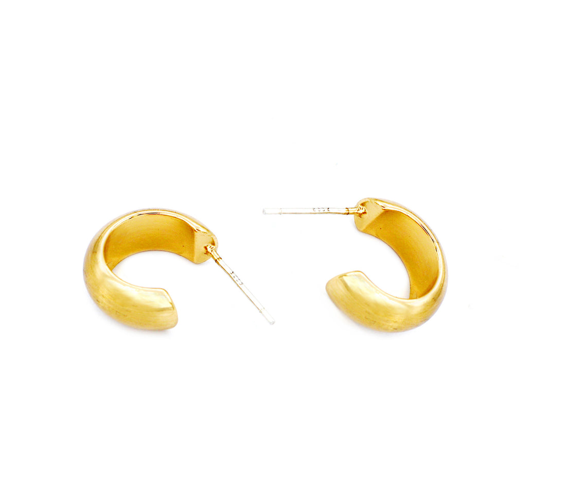 Statement C Shape Gold Plated Earrings