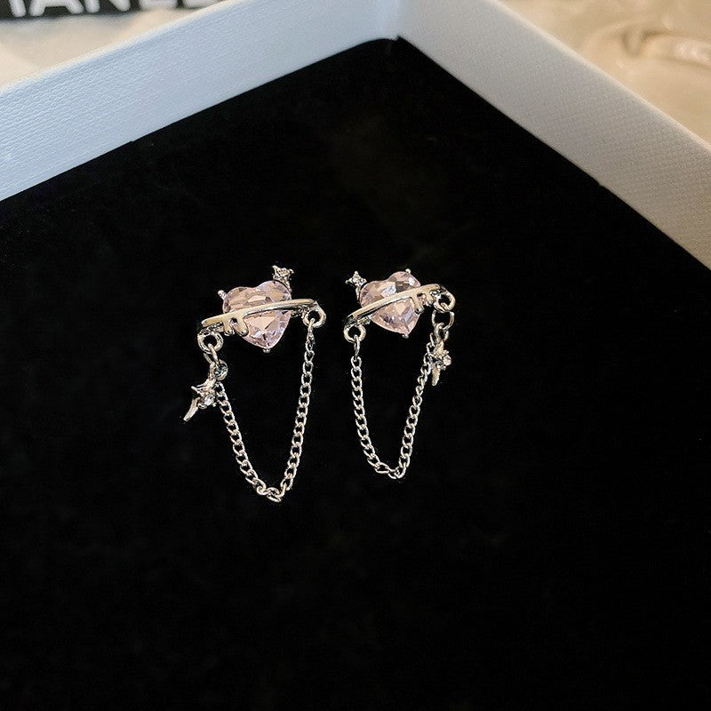 Women's Fashion Heart-shaped Zircon  Earrings