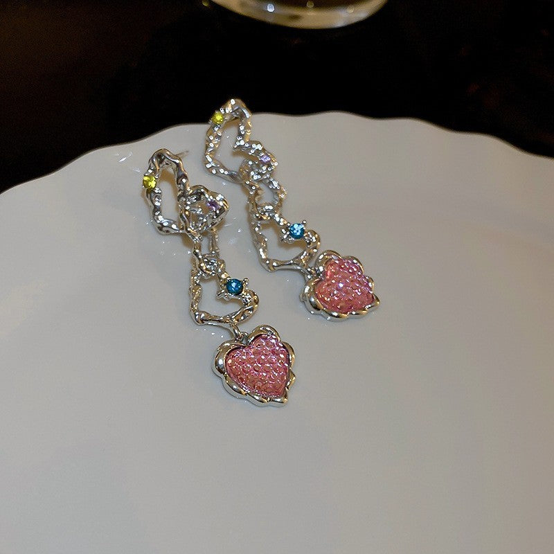 Women's Fashion Heart-shaped Zircon  Earrings