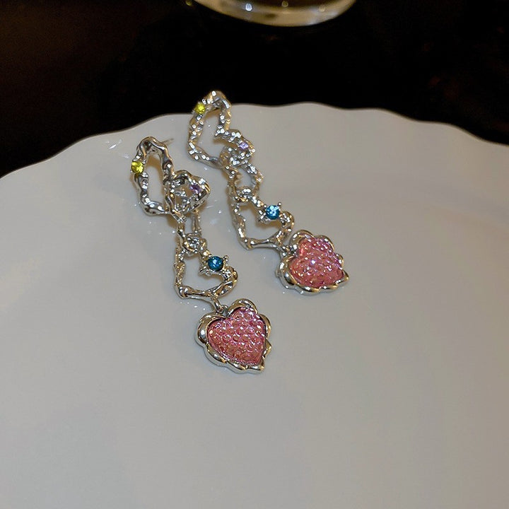 Women's Fashion Heart-shaped Zircon  Earrings