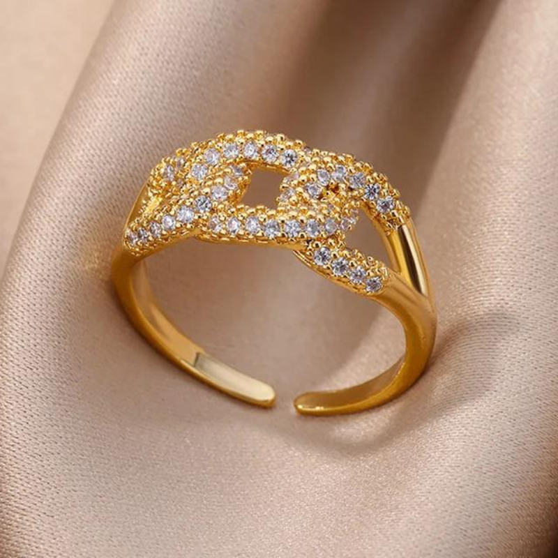 Gold Honey Comb Stainless Steel Rings