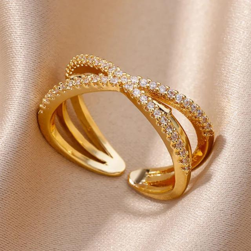 Gold Honey Comb Stainless Steel Rings