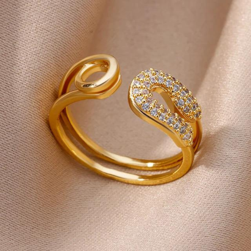 Gold Honey Comb Stainless Steel Rings