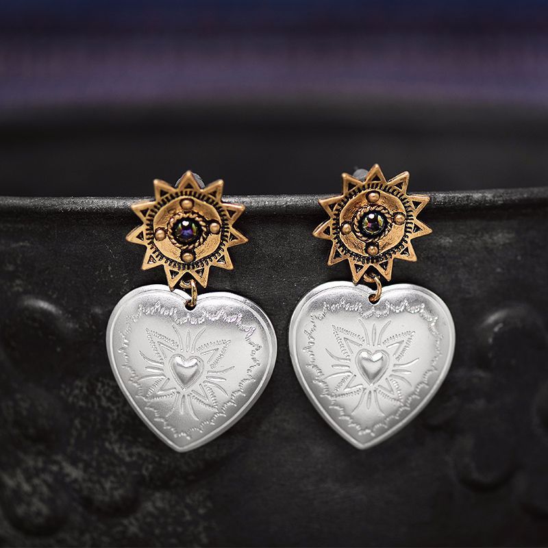 Vintage heart earrings