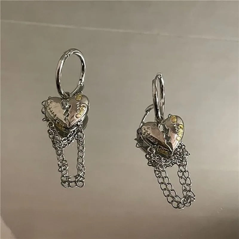 New Sweet Cool Wind Love Tassel Star Earrings