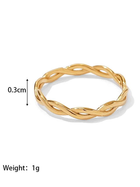 Uworld 18K Gold PVD Plated 316L Stainless Steel Rings Finger