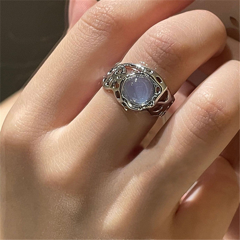 Adjustable Kpop Crystal Y2K Crown Ring for Women