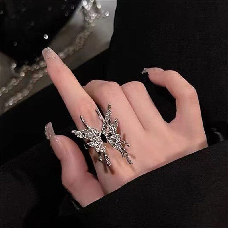 Adjustable Kpop Crystal Y2K Crown Ring for Women