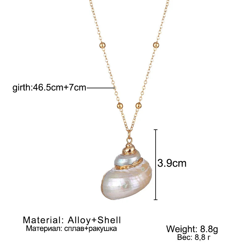 Boho Conch Shell Pendant Necklace