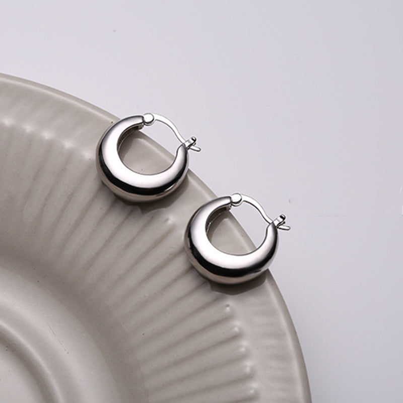 Double Loop Design Drop Earrings