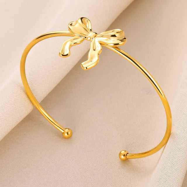 Elegant Ribbon Bow Sets Necklaces Earrings Bracelet For Women