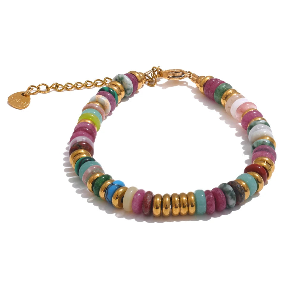 Colorful Natural Stone Beads Bracelet