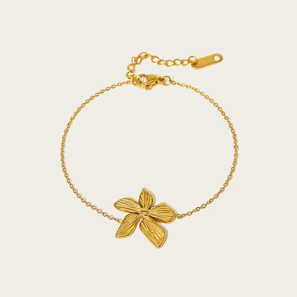 YACHAN Stainless Steel Flower Charm Bracelet