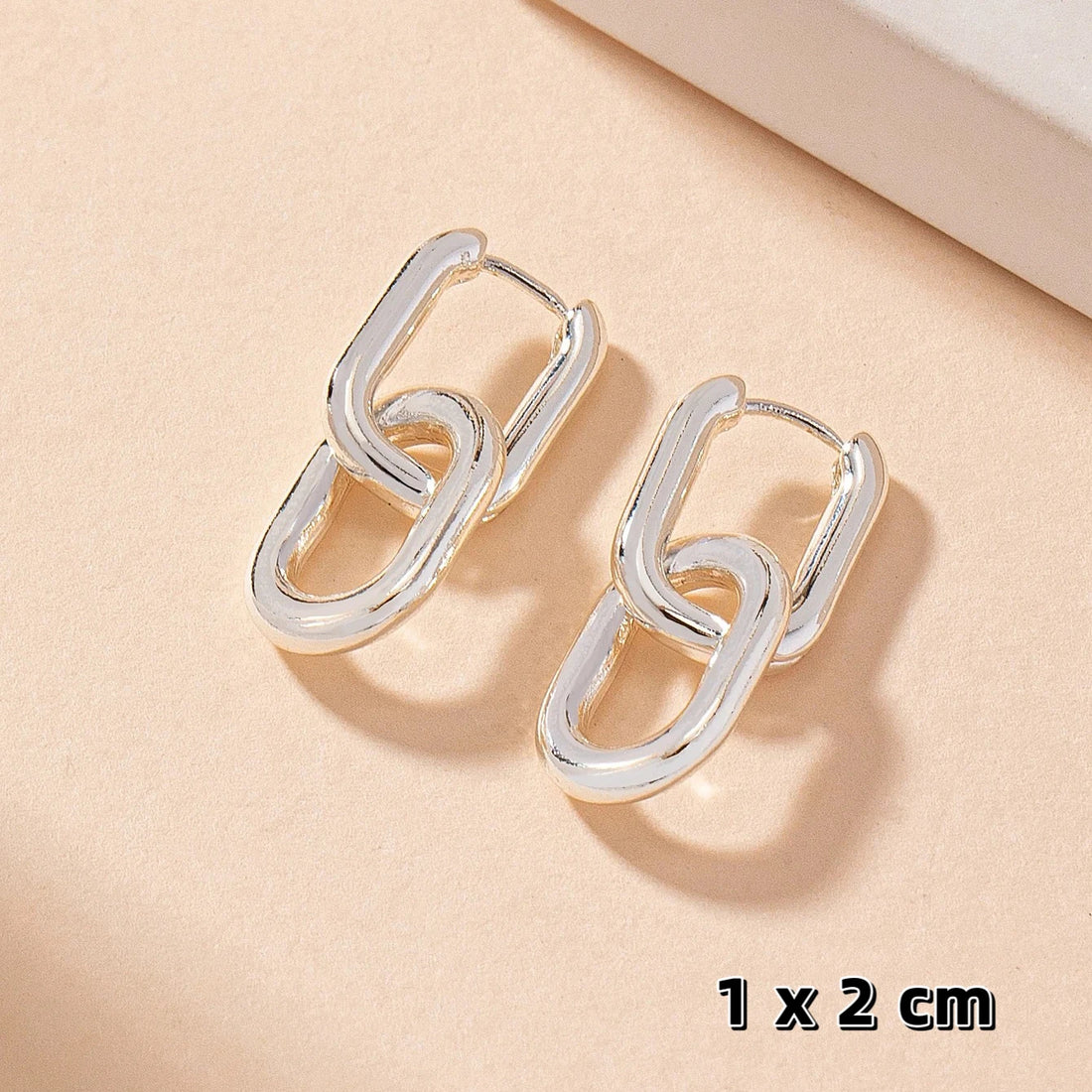 Gold Geometric Square Hoop Earrings – Stainless Steel Punk Party Jewelry