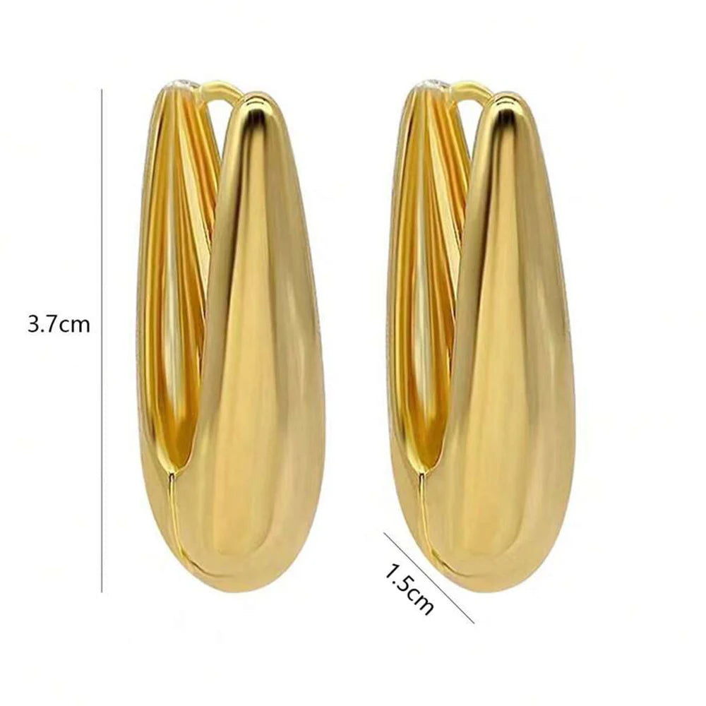 Gold-Plated Twisted Heart Hoop Earrings