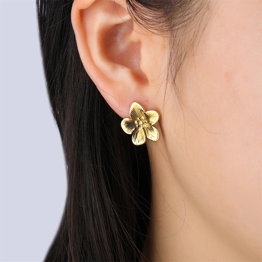 Stainless Steel Flower Earrings - Ideal Wedding Gift