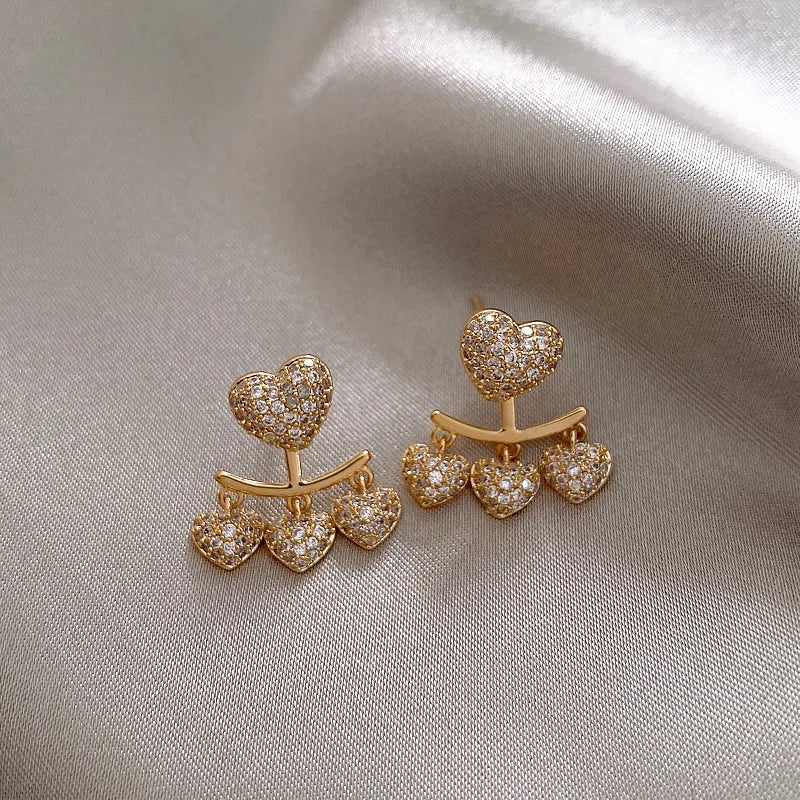 Gold-Plated Heart Earrings