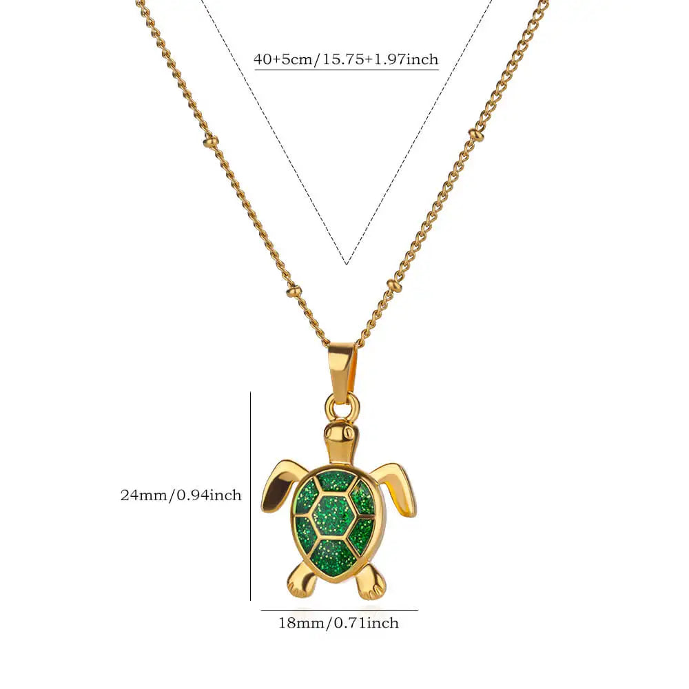 Summer Beach Turtle Pendant Necklace