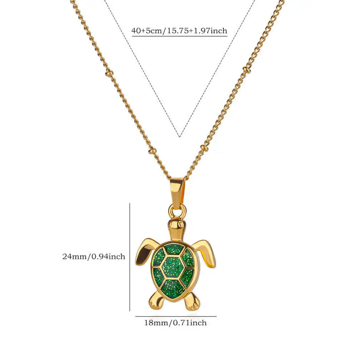 Summer Beach Turtle Pendant Necklace