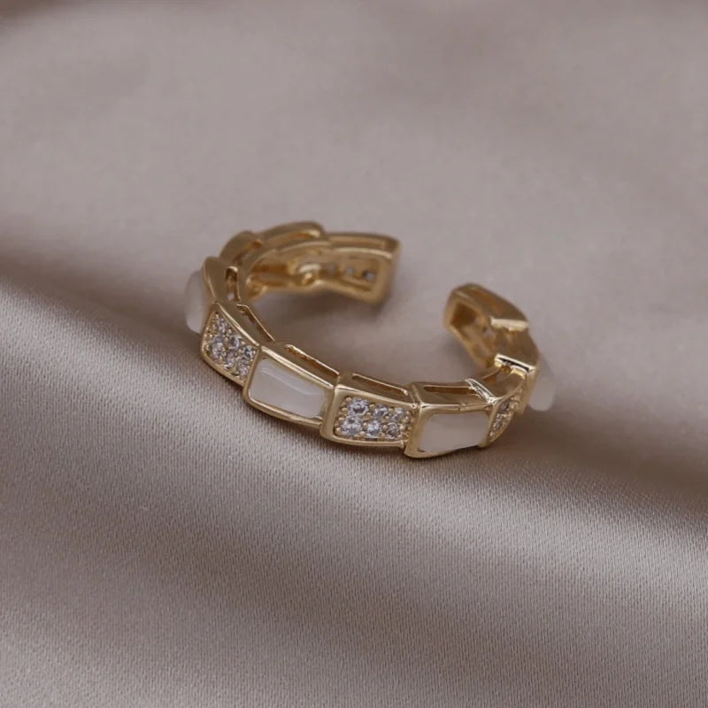 14K Gold Plated Double Love Crystal Ring