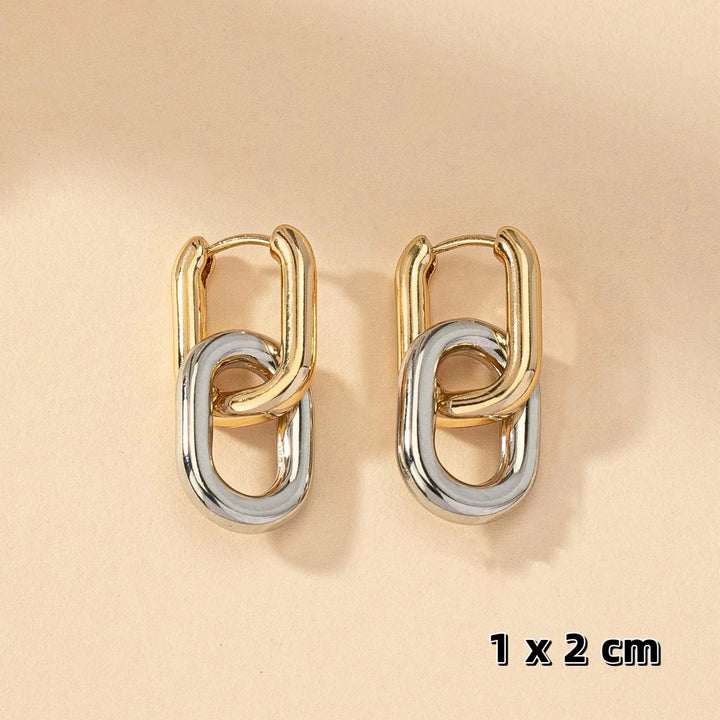 Gold Geometric Square Hoop Earrings – Stainless Steel Punk Party Jewelry