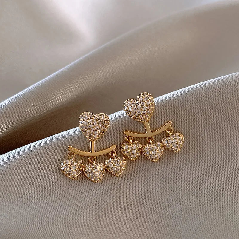 Gold-Plated Heart Earrings