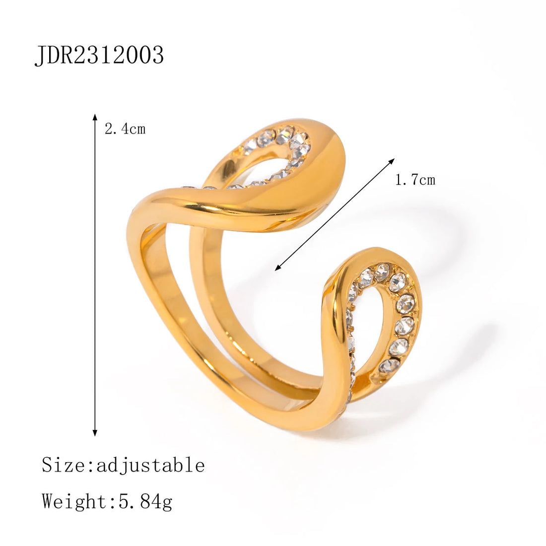 Uworld Rust-Proof Stainless Steel Big Personal Statement Ring for Women