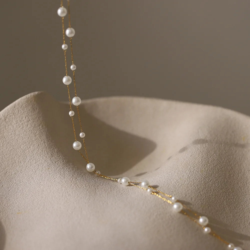 Stainless Steel Pearl Chain Necklace