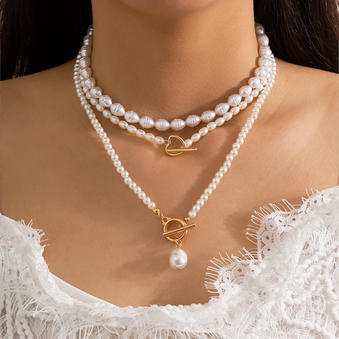 Multilayer Imitation Pearl Necklace