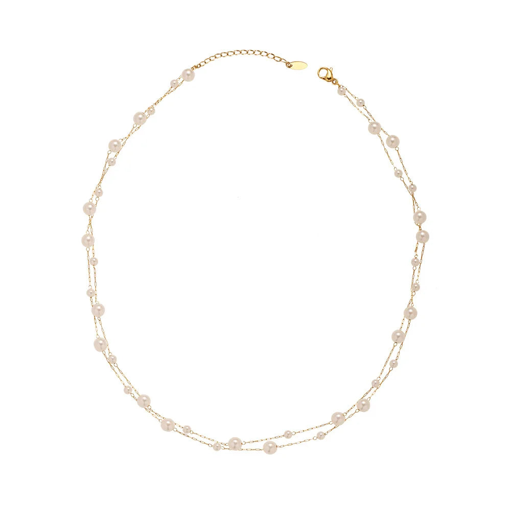 Stainless Steel Pearl Chain Necklace