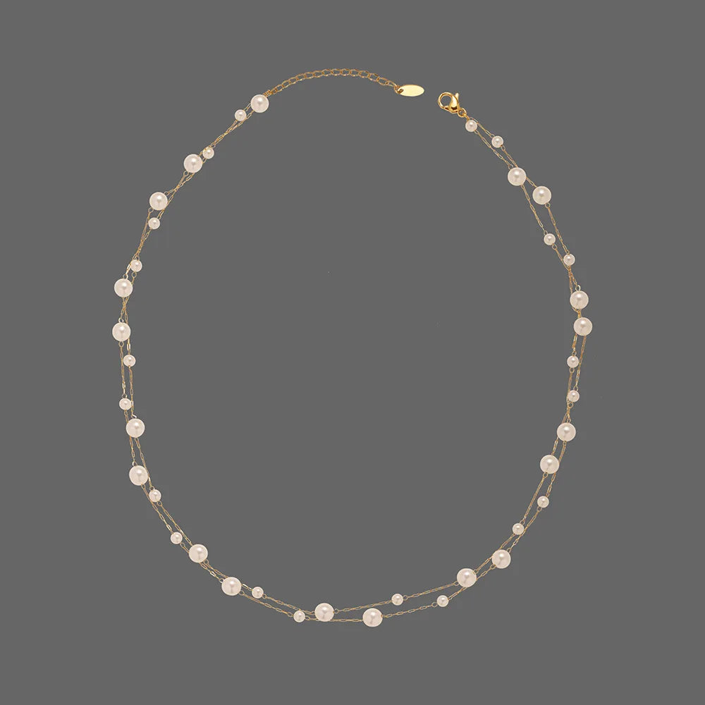 Stainless Steel Pearl Chain Necklace