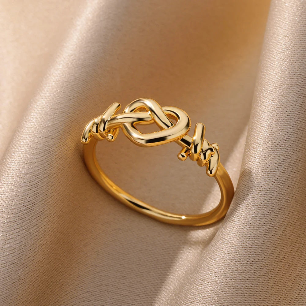 Gold Color Stainless Steel Zircon Ring