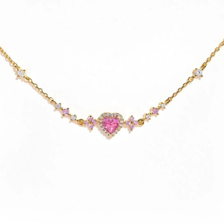 Y2K Pink Zircon Bowknot Love Heart Bracelet