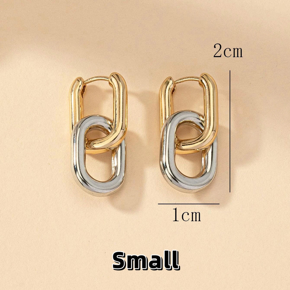 Gold Geometric Square Hoop Earrings – Stainless Steel Punk Party Jewelry