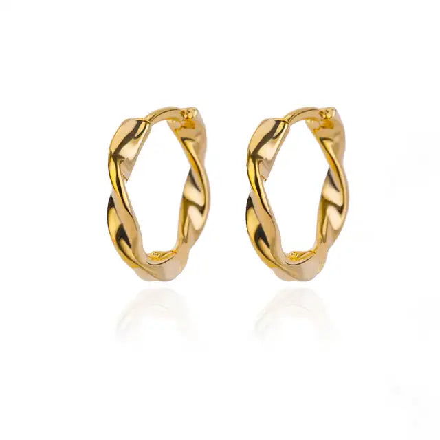 Zircon Round Hoop Earrings for Women Stainless Steel