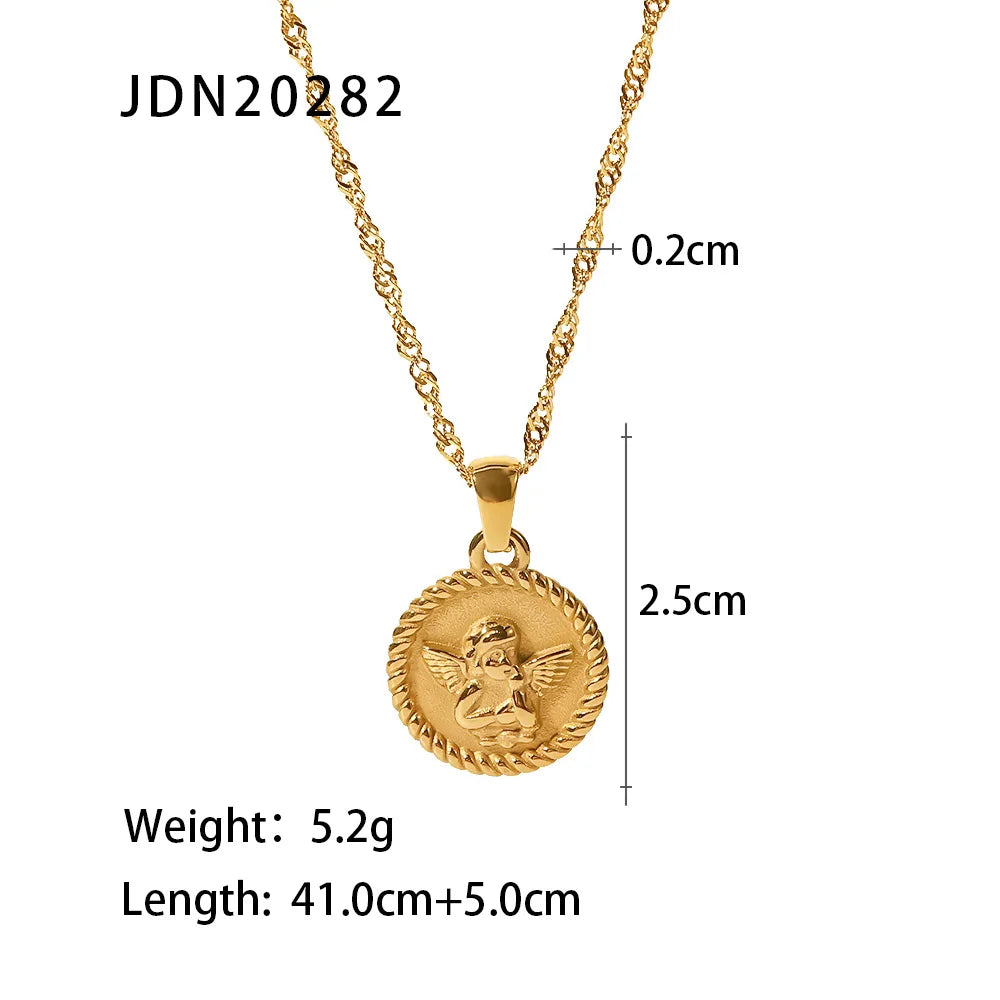 Uworld 316L Stainless Steel Angel Pendant Necklace - Waterproof Fashion Jewelry for Women