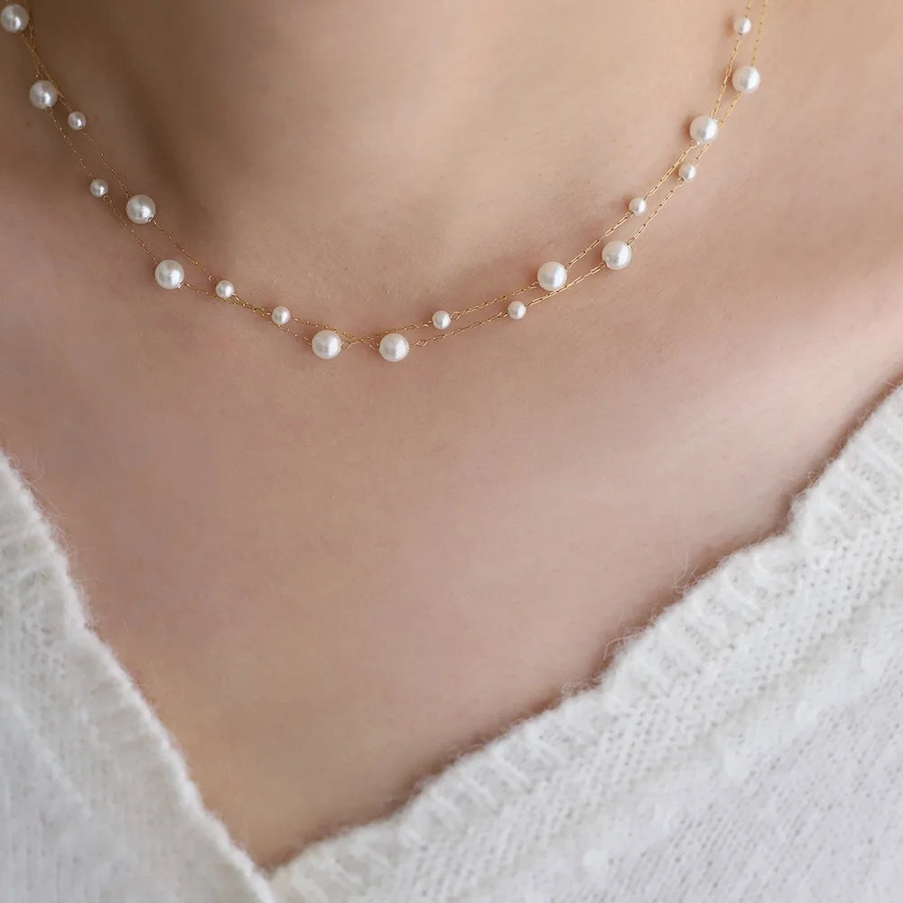 Stainless Steel Pearl Chain Necklace