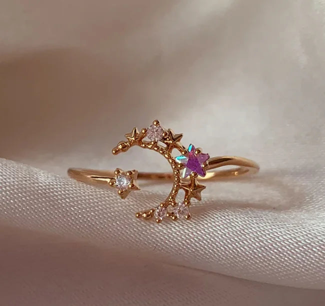 Y2K Cute Colorful Zircon Heart Flower Butterfly Ring – Exquisite Jewelry for Women and Girls