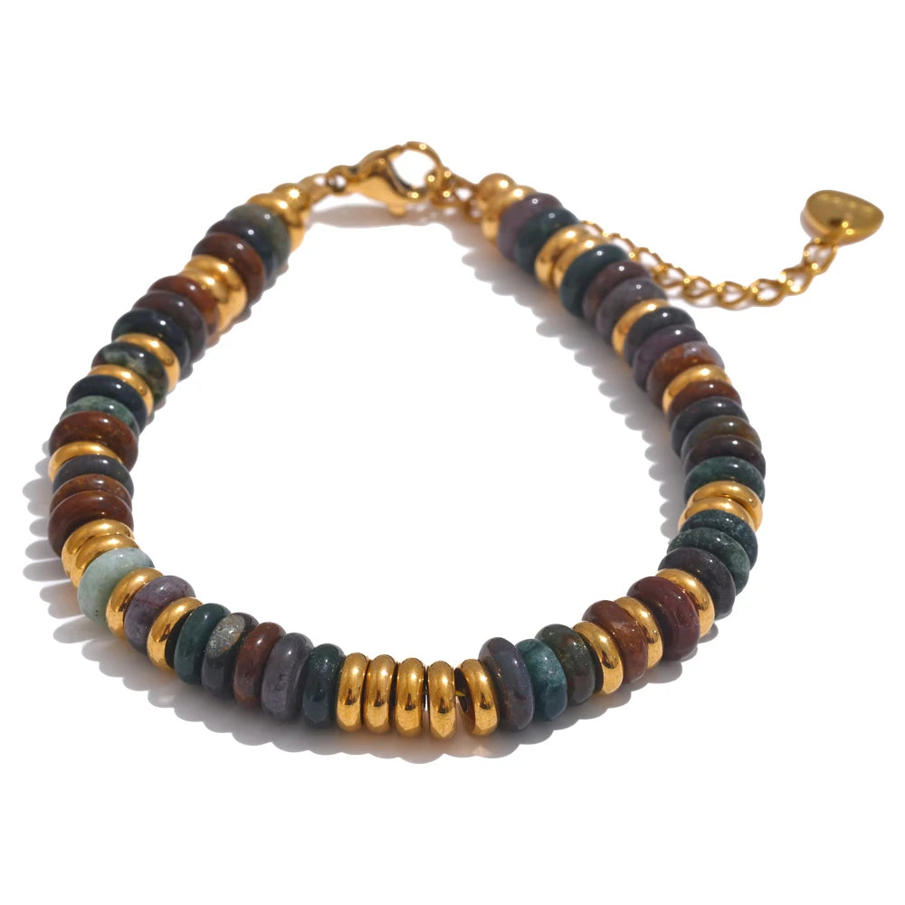 Colorful Natural Stone Beads Bracelet