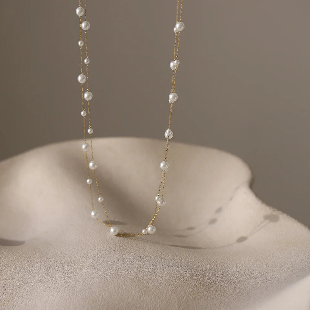 Stainless Steel Pearl Chain Necklace