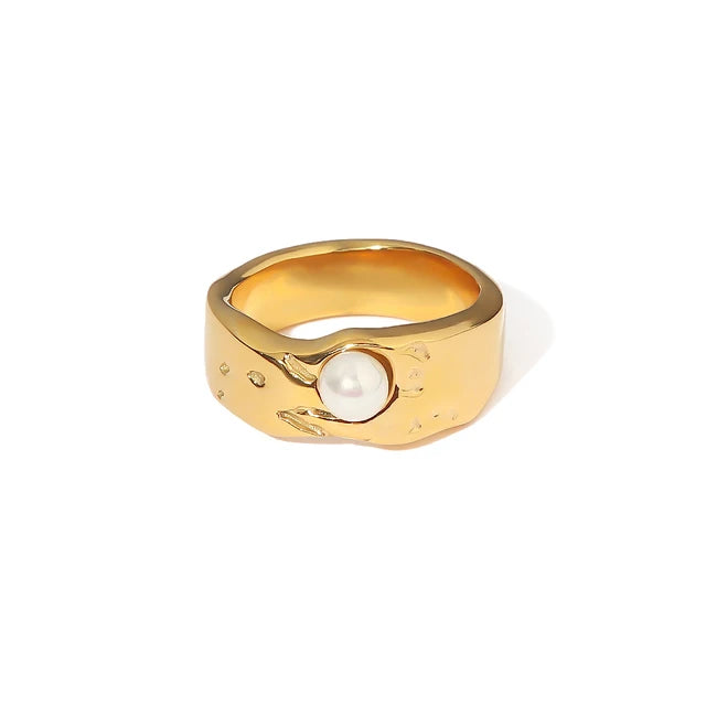 Uworld 18K Gold PVD Plated 316L Stainless Steel Rings Finger