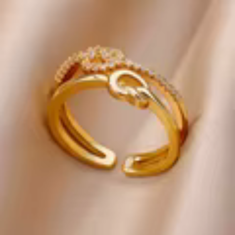 Gold Honey Comb Stainless Steel Rings