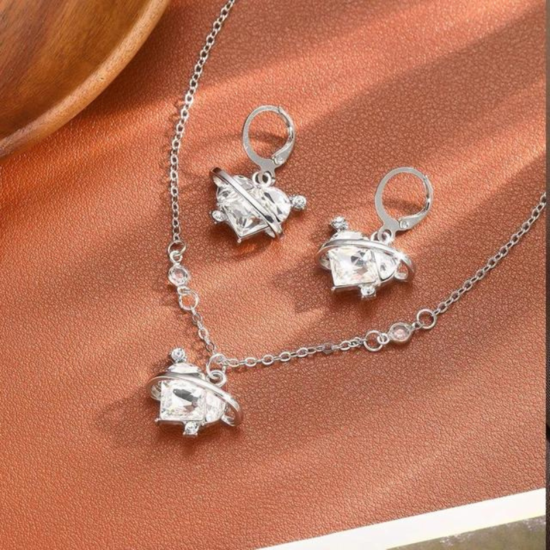 Crystal Angel Wings Heart Pendant Necklaces